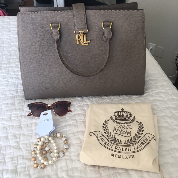 Lauren Ralph Lauren Handbags - Large Pebbled Leather Ralph Lauren Brigitte Tote